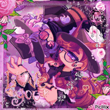 a picture of a girl wearing a hat and glasses with the words love you on it