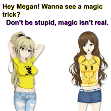 a girl in a yellow shirt with a smiley face on it stands next to another girl