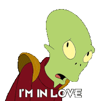 Im In Love With This Girl Kif Kroker Sticker - Im In Love With This Girl Kif Kroker Futurama Stickers