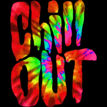 a psychedelic sign that says chill out on it