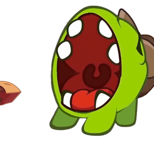 Gulp Down Om Nelle Sticker - Gulp Down Om Nelle Om Nom And Cut The Rope -  Discover & Share GIFs