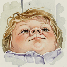 a drawing of a child with a big nose