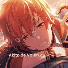 a picture of a boy with the name akito de valen