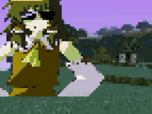 a pixel art drawing of a person with the name april on the top