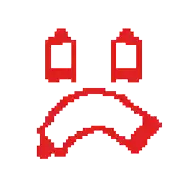 a pixel art drawing of a hand with a blue tear coming out of it 's eye