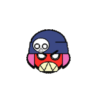a cartoon drawing of a skull with a speech bubble coming out of it .