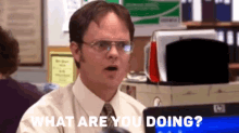 Dwight Schrute What Are You Doing GIF - Dwight Schrute What Are You Doing The Office GIFs