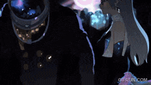 a gif from gifrun.com shows a woman dancing in the dark