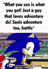 Just A Guy Who Loves Adventure Sa2 GIF - Just A Guy Who Loves Adventure Sa2 Sonic Adventure 2 GIFs