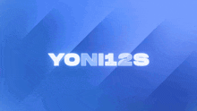 a blue background with yoni12s written in white