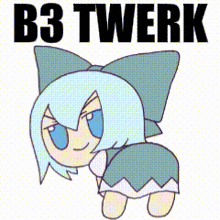 a cartoon of a girl with the words b3 twerk written above her