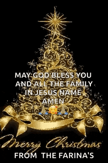 Merry Christmas Gold Tree GIF