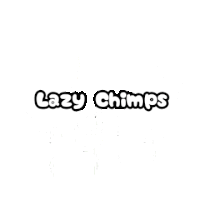 a black and white logo for lazy chimps