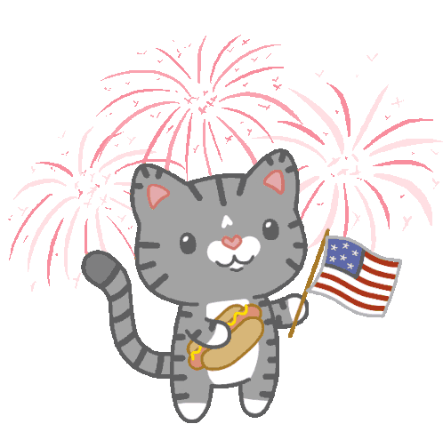 Cat Fireworks Sticker - Cat Fireworks 4th Stickers