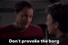 Don’t Provoke The Borg Q GIF - Don’t Provoke The Borg Q Star Trek Voyager GIFs