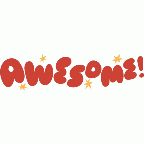 Awesome Awesome In Red Bubble Letters With Sparkles Sticker - Awesome ...