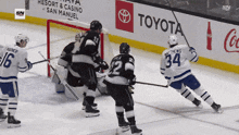 a hockey player with the number 34 on their jersey