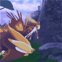 a cartoon drawing of a dragon laying on the ground