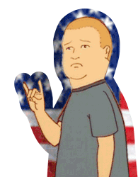 Rock Sign American Flag Sticker - Rock Sign American Flag Bobby Hill Stickers