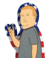 Rock Sign American Flag Sticker - Rock Sign American Flag Bobby Hill Stickers