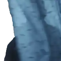 a blue cloth is being blown in the wind