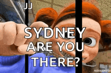 sydney are you there written on a cartoon character
