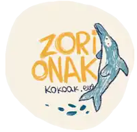 a drawing of a dolphin with the words zor onak written below it