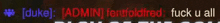 a blurry image of a text that says " fuck u all " in red