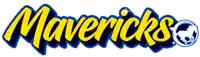 a logo for the mavericks basketball team in yellow and blue