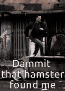 dean winchester running away supernatural dammit hamster