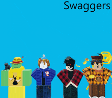 a blue background with swaggers on it