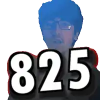 a pixelated image of a man with glasses and the number 8125