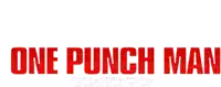 the logo for one punch man is a red and white logo with a white background .