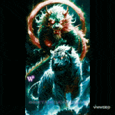 a painting of a dragon and a tiger with the word vivavideo at the bottom