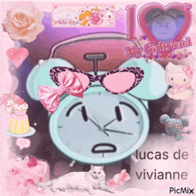 a picture of a clock that says i love my girlfriend on the bottom
