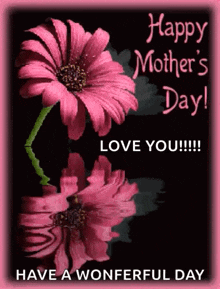 a happy mother 's day greeting card with a pink flower