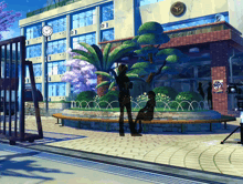 a clock on the side of a building that says ' a ' on it