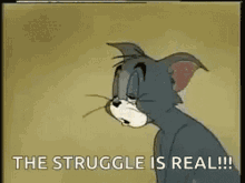 The Struggle Is Real Tom And Jerry GIF - The Struggle Is Real Tom And Jerry Sleepy GIFs