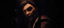 a cartoon character with a beard is looking at something