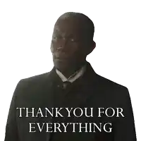 a man in a suit and tie is saying thank you for everything
