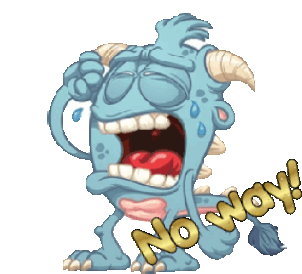 No Way Animated Monster Stickers Sticker - No Way Animated Monster Stickers Stickers