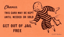 Monoply Jail Free Card GIF - Monoply Jail Free Card GIFs
