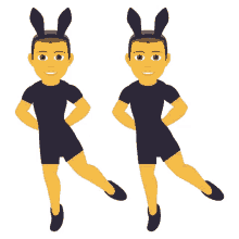 men with bunny ears people joypixels dancing dancers
