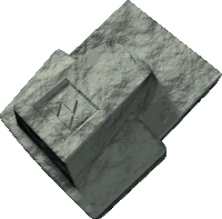 a piece of stone with the letter a and z carved into it