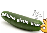 a cucumber with a hand giving an ok sign next to it