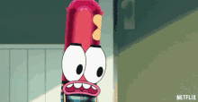 a cartoon character with netflix written on the bottom right