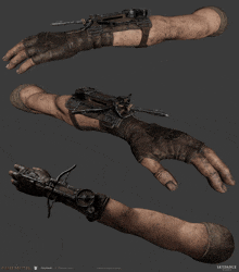 a 3d model of a person 's arm with the skydance logo on the bottom right