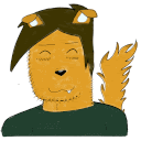a drawing of a man with a dog 's head and tail