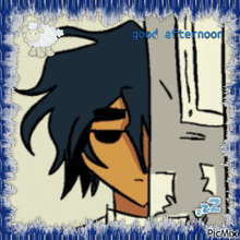 a picture of a cartoon character with the words good afternoon written on it
