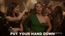 Put Your Hand Down Sylvie Grateau GIF - Put Your Hand Down Sylvie Grateau Emily Cooper GIFs